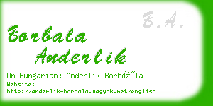 borbala anderlik business card